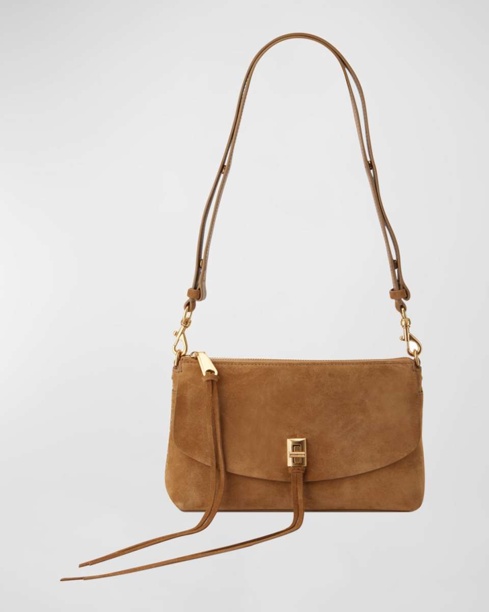 Darren Zip Suede & Leather Crossbody Bag
